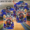 BlueJose Bowling And Pins Beer Cheers Cartoon Pins Customized Name, Team Name 3D Shirt (6 Colors)