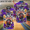 BlueJose Bowling And Pins Beer Cheers Cartoon Pins Customized Name, Team Name 3D Shirt (6 Colors)