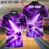 BlueJose Bowling And Pins Fire Dragon Explosive Strike Design Customized Name, Team Name 3D Shirt (4 Colors)