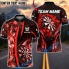 BlueJose Darts Flame Dartboard Fire Arrow Down Multicolor Options Personalized Name Shirt (4 Colors)