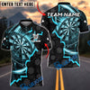 BlueJose Darts Crack Dartboard Pattern Multicolor Options Personalized Name Shirt (4 Colors)
