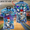 BlueJose Bowling & Pins Trust Your Madness Angry Rooster Graffiti Customized Name, Team Name 3D Shirt (4 Colors)