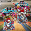 BlueJose Bowling & Pins Trust Your Madness Angry Rooster Graffiti Customized Name, Team Name 3D Shirt (4 Colors)