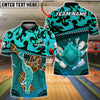 BlueJose Bowling & Pins Fire Flame Bowler Silhouette Customized Name, Team Name 3D Shirt (4 Colors)
