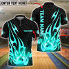 BlueJose Bowling And Pins Gold Flame Crown Design Royal Style Customized Name, Team Name 3D Shirt (4 Colors)