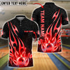 BlueJose Bowling And Pins Gold Flame Crown Design Royal Style Customized Name, Team Name 3D Shirt (4 Colors)