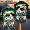 BlueJose Darts Panda King Champion Design Multicolor Options Personalized Name Shirt (4 Colors)