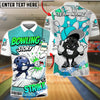 BlueJose Bowling & Pins Comic Character Strike Action Design Customized Name, Team Name 3D Shirt (4 Colors)