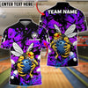 BlueJose Bowling & Pins Angry Bee Graffiti Splash Art Customized Name, Team Name 3D Shirt (6 Colors)