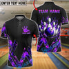 BlueJose Bowling & Pins Fire Graphic Flame Design Customized Name, Team Name 3D Shirt (4 Colors)