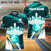 BlueJose Bowling & Pins 10 Pins Strike Maroon & White Graphic Customized Name, Team Name 3D Shirt (4 Colors)