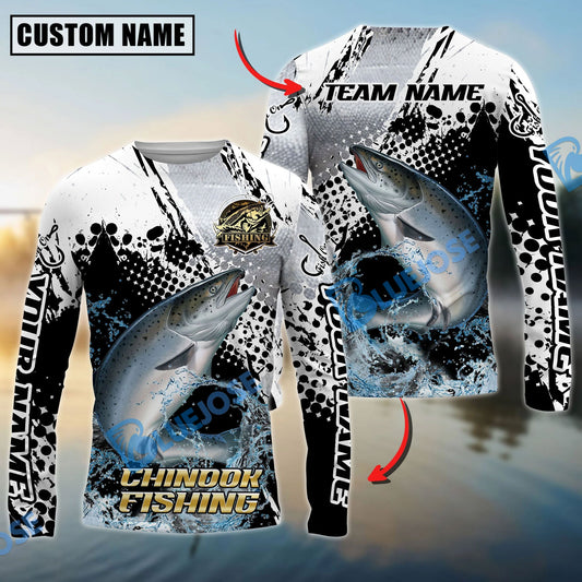 Bluejose Chinook Salmon Fishing Power Splash Skin Design Custom Name & Team Name 3D Shirts