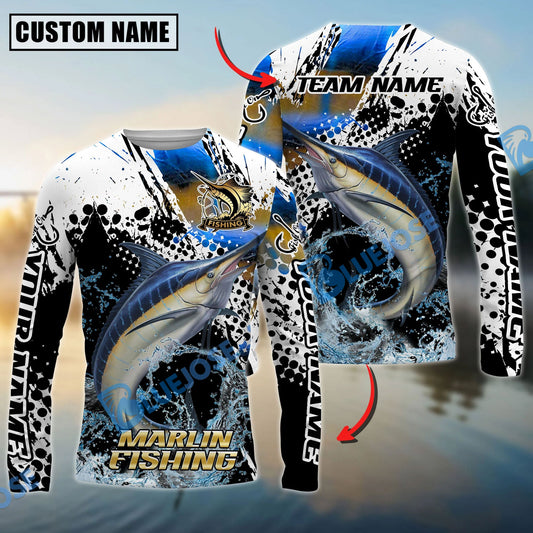 Bluejose Marlin Fishing Power Splash Skin Design Custom Name & Team Name 3D Shirts