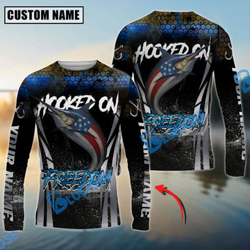 Bluejose Marlin Fishing Patriotic American Flag Skin Design Custom Name & Team Name 3D Shirts