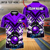 BlueJose Bowling & Pins Tech Armor Strike Explosion Customized Name, Team Name 3D Shirt (4 Colors)
