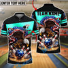 BlueJose Bowling & Pins Patriotic Eagle Slam Strike American Flag Customized Name, Team Name 3D Shirt (6 Colors)