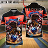 BlueJose Bowling & Pins Patriotic Eagle Slam Strike American Flag Customized Name, Team Name 3D Shirt (6 Colors)