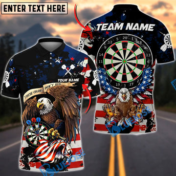 BlueJose Darts Patriotic These Colors Don‚Äôt Run Eagle Dartboard Banner Personalized Name Shirt
