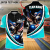 BlueJose Bowling & Pins Eagle American Flag Wings & Strike Ball Customized Name, Team Name 3D Shirt (4 Colors)