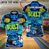 BlueJose Bowling & Pins Built Different Graffiti Teddy Bear Customized Name, Team Name 3D Shirt (4 Colors)