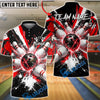 BlueJose Bowling & Pins Electric Strike Explosion Customized Name, Team Name 3D Shirt (4 Colors)