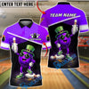BlueJose Bowling & Pins Cartoon Irish Ball Lucky Character Customized Name, Team Name 3D Shirt (4 Colors)