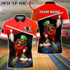 BlueJose Bowling & Pins Cartoon Irish Ball Lucky Character Customized Name, Team Name 3D Shirt (4 Colors)