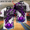 BlueJose Bowling & Pins Fire Dragon Chained Customized Name, Team Name 3D Shirt (4 Colors)