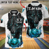 BlueJose Bowling & Pins Fierce Wolf Lava Customized Name, Team Name 3D Shirt (4 Colors)