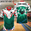 BlueJose Bowling & Pins Electric Bowling Ball Lightning Strike Design Customized Name, Team Name 3D Shirt (4 Colors)