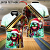 BlueJose Bowling And Pins Lights Snow Christmas Strike Customized Name, Team Name 3D Shirt (4 Colors)