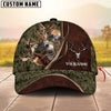 BlueJose Deer Hunting Camo Antler Skull Multicolor Options Personalized Name 3D Cap