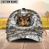 BlueJose Deer Hunter Torn Camo Big Antlers Multicolor Options Personalized Name 3D Cap