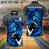 BlueJose Bowling And Pins Fiery Fire Tiger Customized Name, Team Name 3D Shirt (4 Colors)