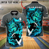BlueJose Bowling And Pins Fiery Fire Tiger Customized Name, Team Name 3D Shirt (4 Colors)