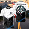 BlueJose Darts Geometric Split Black White Modern Target Personalized Name, Team Name Unisex Shirt (6 Colors)