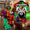 BlueJose Billiards Graffiti 8 Ball Bunny Style Personalized Name Shirt (4 Colors)