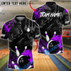 BlueJose Bowling & Pins Leopard Fireball Strike Power Art Customized Name, Team Name 3D Shirt (4 Colors)