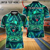 BlueJose Bowling & Pins Cyber Neon Bowling Graffiti Style Customized Name, Team Name 3D Shirt (4 Colors)