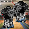BlueJose Bowling & Pins Royal Gold Mandala Crown Customized Name, Team Name 3D Shirt (6 Colors)