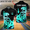 BlueJose Bowling & Pins Black Gold Panther Crown Customized Name, Team Name 3D Shirt (6 Colors)