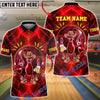BlueJose Bowling & Pins Neon Cowboy Party Customized Name, Team Name 3D Shirt (4 Colors)