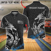 BlueJose Bowling & Pins Dragon Strike Golden Tribal Customized Name, Team Name 3D Shirt (6 Colors)