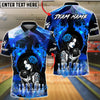 BlueJose Bowling & Pins Sexy Gothic Woman Flame Rose Customized Name, Team Name 3D Shirt (4 Colors)