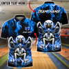 BlueJose Bowling & Pins Mafia Skull Eagle Style  Customized Name, Team Name 3D Shirt (4 Colors)