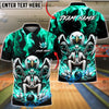 BlueJose Bowling & Pins Mafia Skull Eagle Style  Customized Name, Team Name 3D Shirt (4 Colors)