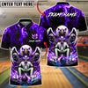 BlueJose Bowling & Pins Mafia Skull Eagle Style  Customized Name, Team Name 3D Shirt (4 Colors)