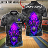 BlueJose Bowling & Pins Toxic Flame Dark Smoke Customized Name, Team Name 3D Shirt (4 Colors)