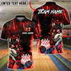 BlueJose Bowling & Pins Fierce Wolf Neon Art Customized Name, Team Name 3D Shirt (4 Colors)
