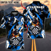 BlueJose Darts Angry Penguin Dartboard Hunter Dark Graphic Powerful Style Personalized Name, Team Name Unisex Shirt (4 Colors)